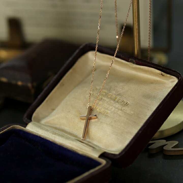 楽天市場】【Bullion Necklace】 K10/K18/Pt900 クロス ネックレス 地