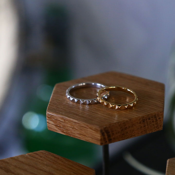 楽天市場】【Stazz Ring type02】 K10/K18/Pt900 一周 スタッズ リング