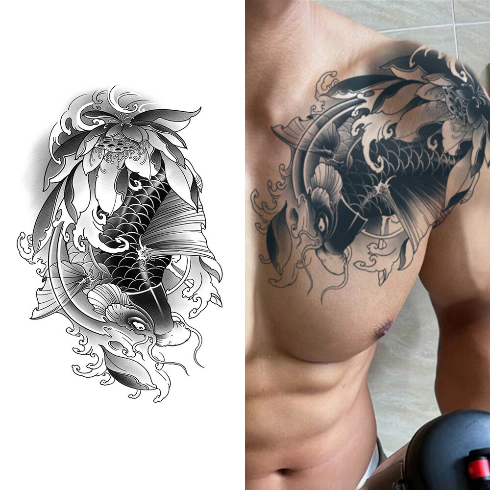 楽天市場】タトゥーシール 和彫り 大判 刺青シール 腕 鯉 ジャグア