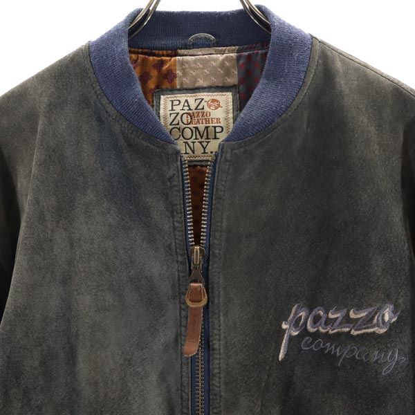 楽天市場】パッゾ レザー 中綿ジャケット M グレー PAZZO ブルゾン