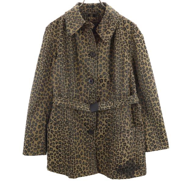 楽天市場】フェンディ イタリア製 レオパード ジャケット 36 ブラウン