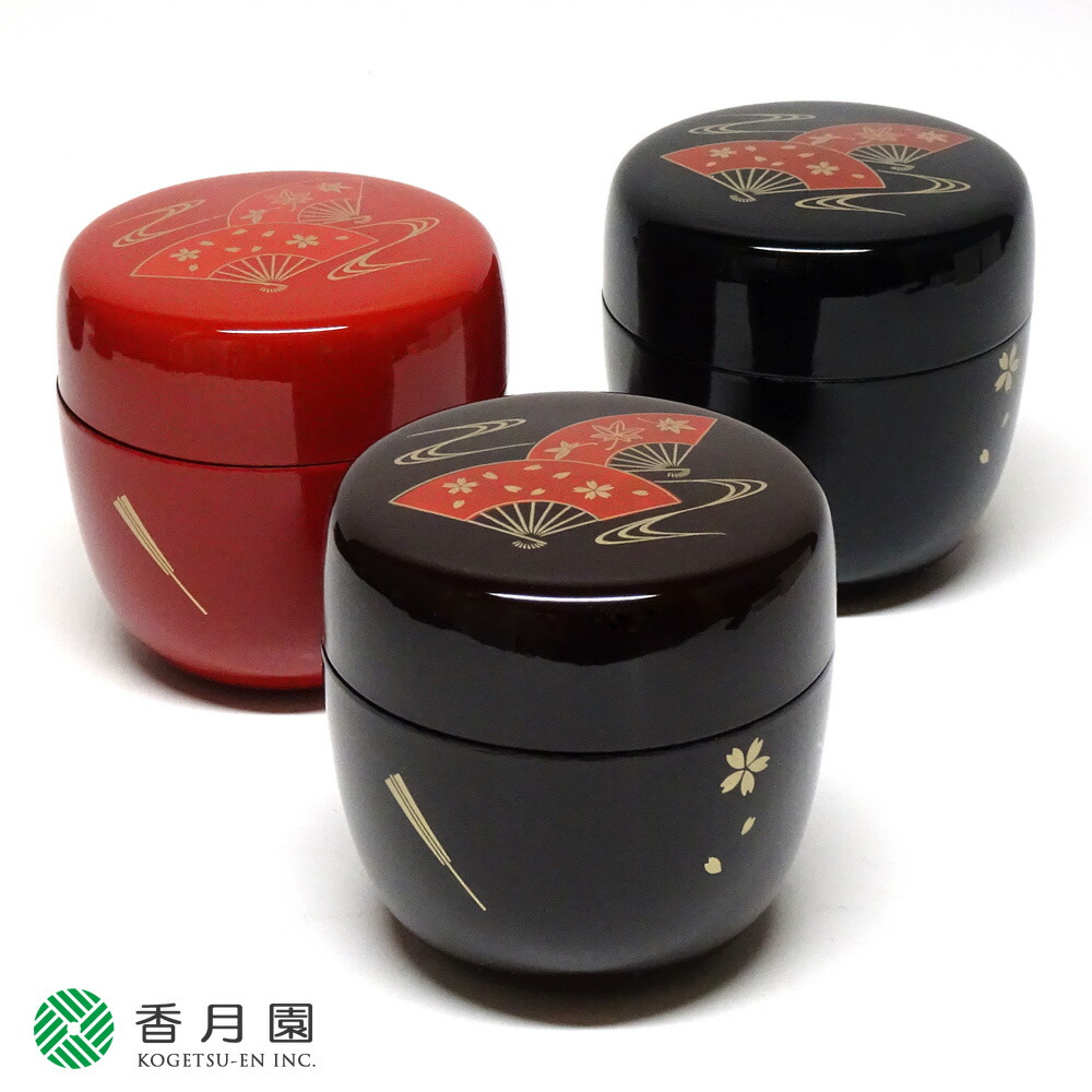 楽天市場】○【茶道具 / 棗】 中棗 扇面-せんめん- 黒・朱・溜の3色