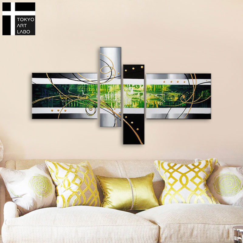 楽天市場】絵画 インテリア 油絵 若緑の抽象 アートパネル モダン