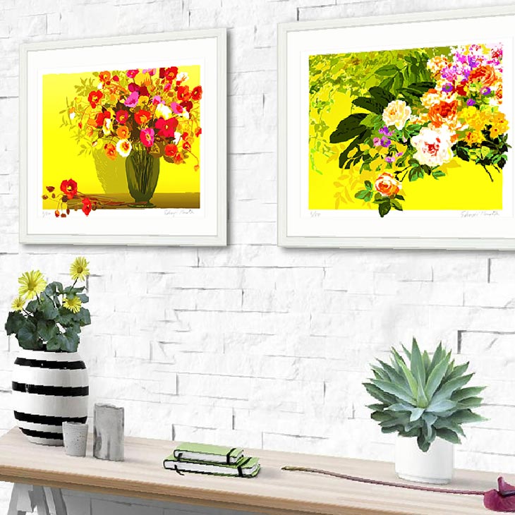 楽天市場】絵画 風水 インテリア 額入り Le vase jaune「黄色の花瓶