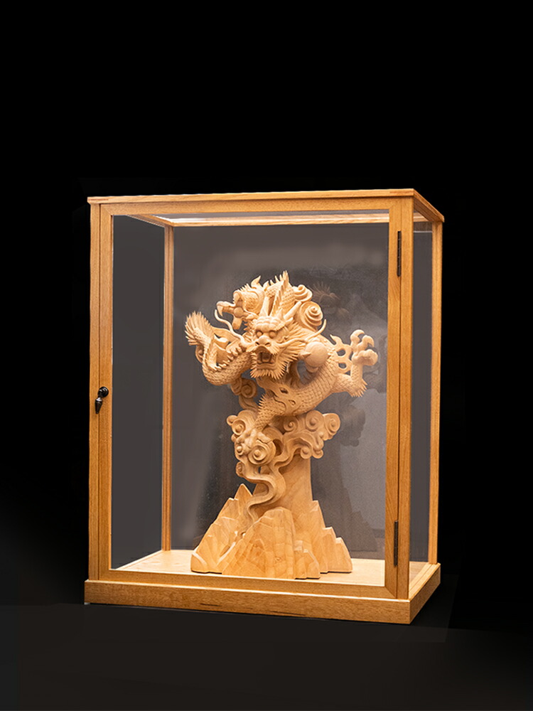 楽天市場】【コレクションボックス付】龍 木彫り 置物 一刀彫 / 素材