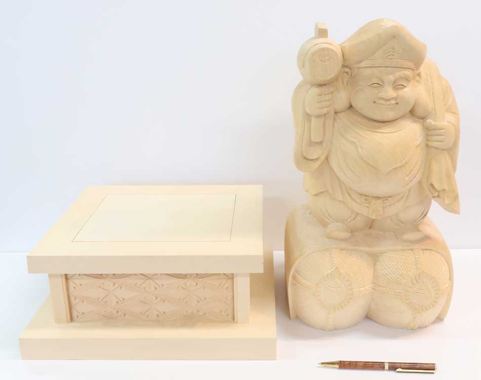 楽天市場】大黒天 木彫り 置物 一刀彫 / 素材：桧（大黒様,縁起物,木彫