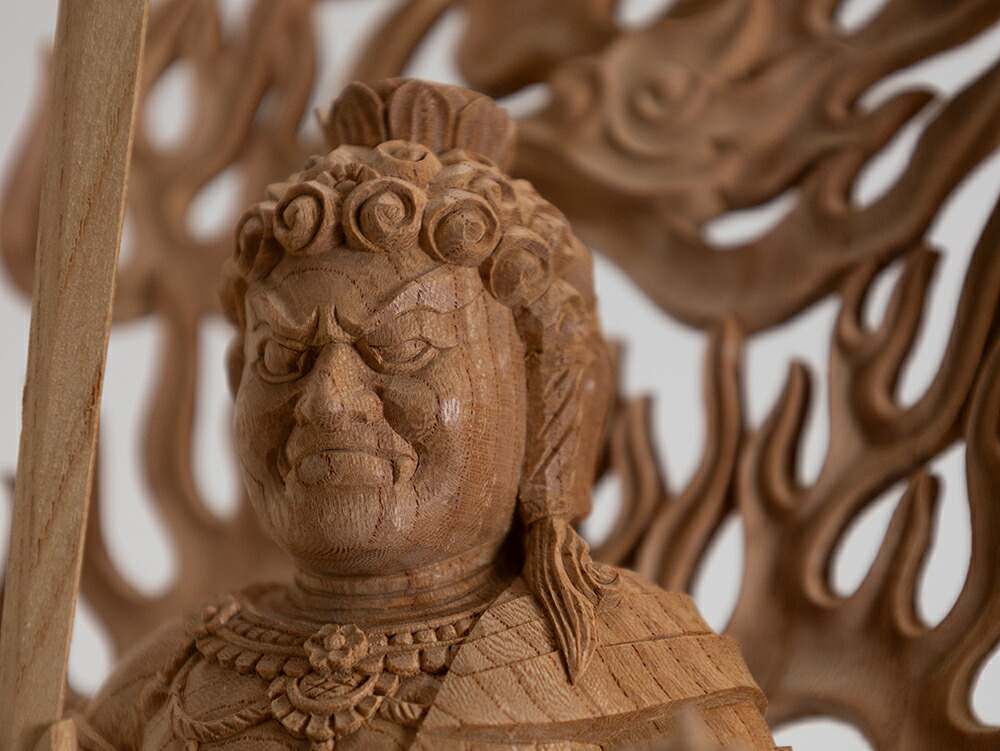 楽天市場】【総高34cm】不動明王 木彫 仏像一刀彫 / 素材：欅（縁起物