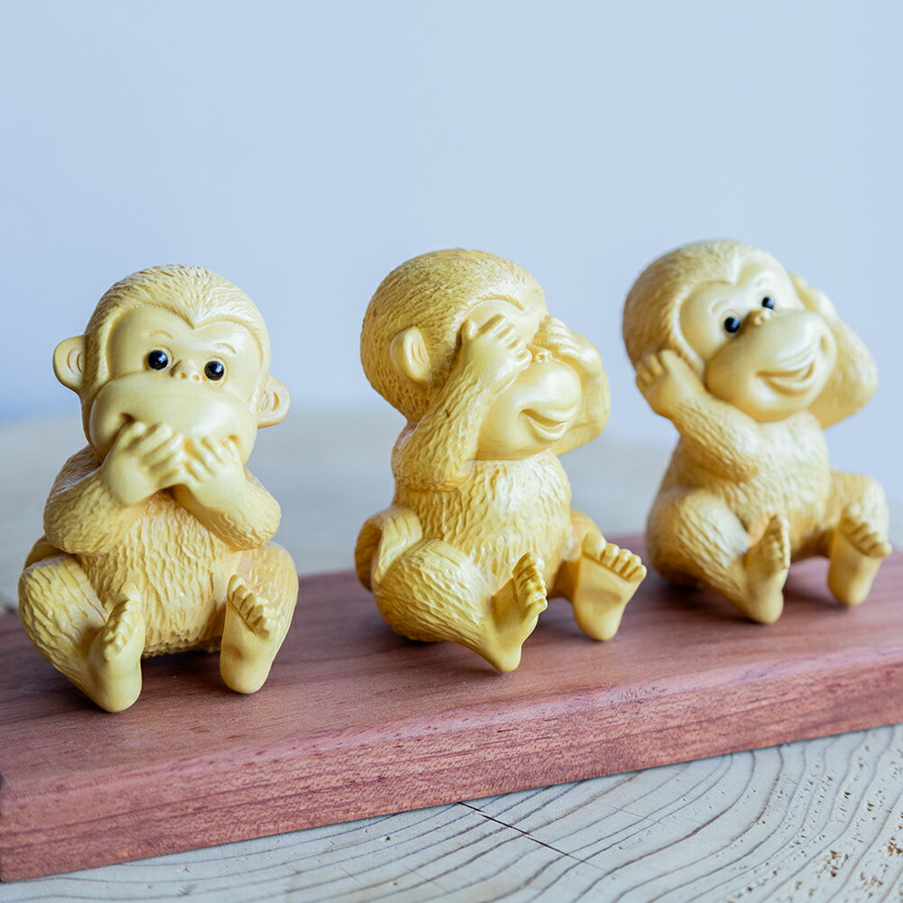 楽天市場】〜木彫り 三猿〜一刀彫 / 素材：柘植 : 津山銘木有馬店