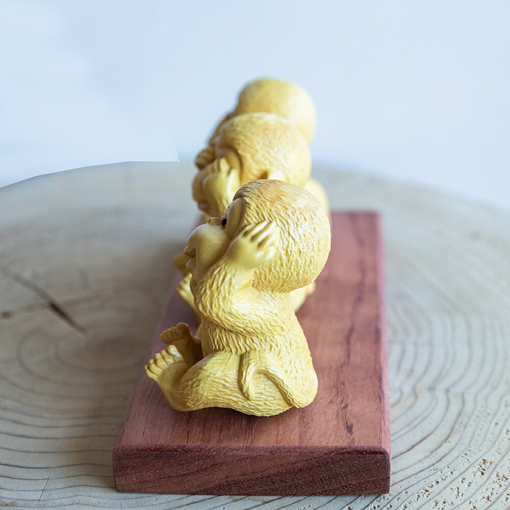 楽天市場】〜木彫り 三猿〜一刀彫 / 素材：柘植 : 津山銘木有馬店