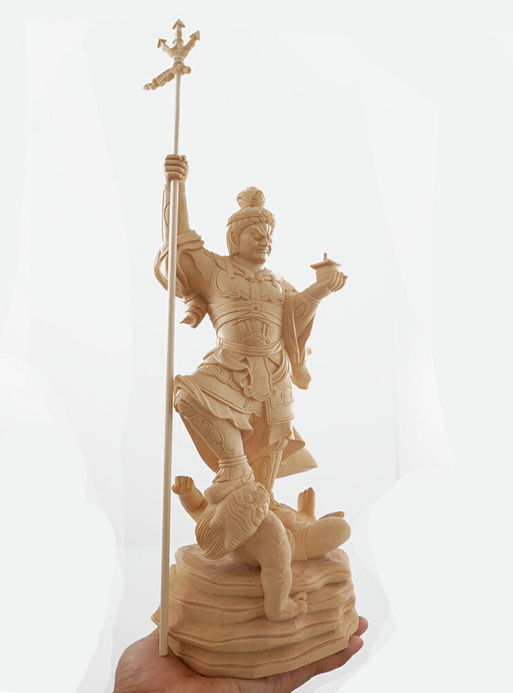 楽天市場】毘沙門天 木彫り 仏像 置物 『一刀彫 / 素材：桧』 : 津山
