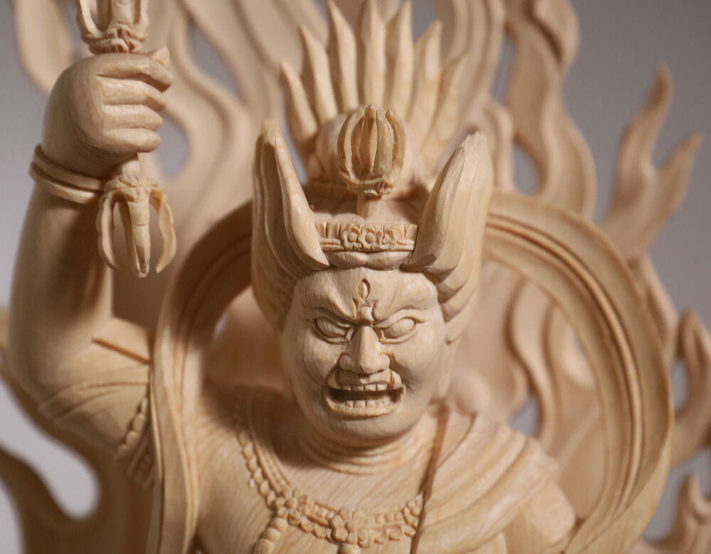 楽天市場】【総高44cm】蔵王権現 木彫り 仏像 一刀彫 / 素材：桧（置物