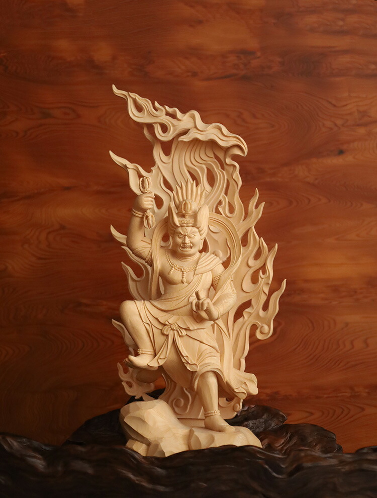 楽天市場】【総高44cm】蔵王権現 木彫り 仏像 一刀彫 / 素材：桧（置物