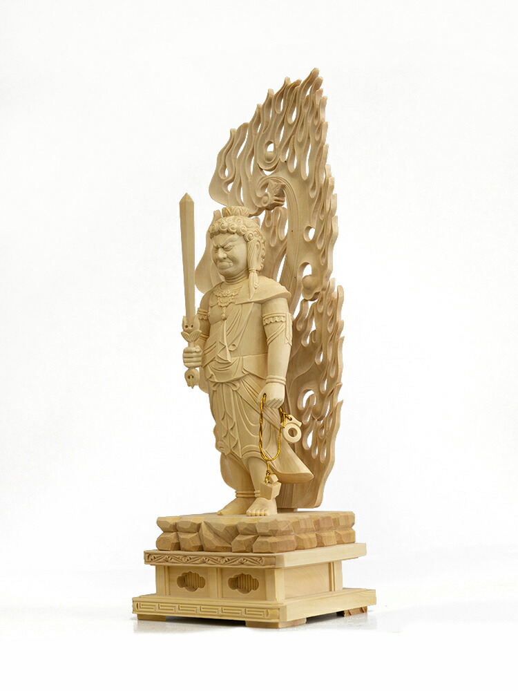 楽天市場】【総高31cm】不動明王 木彫 仏像 一刀彫 / 素材：柘植