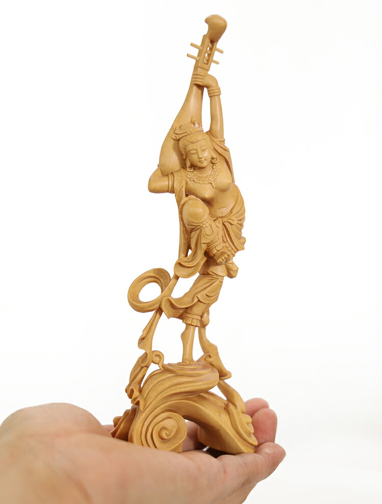 楽天市場】【総高22cm】飛天女 木彫り 仏像 仕様：無垢 / 素材：柘植