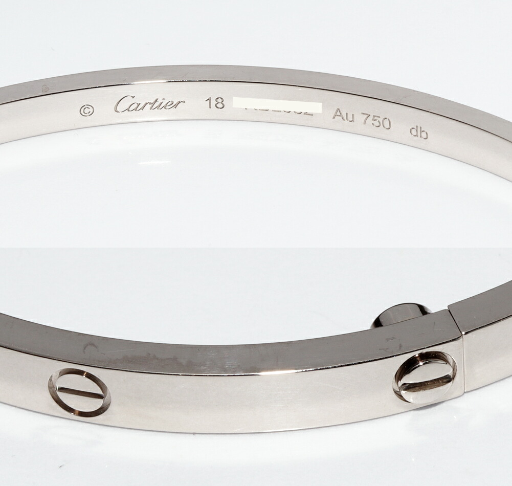 楽天市場】カルティエ ブレスレット バングル K18WG ラブブレス