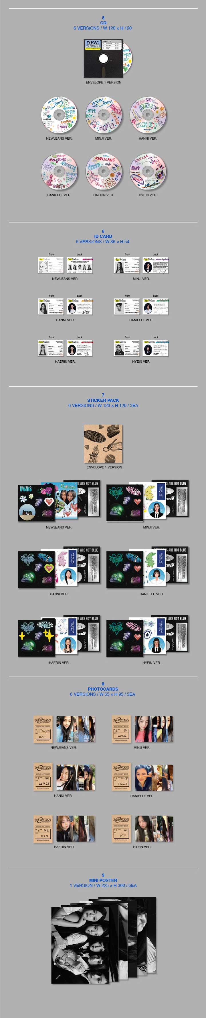 楽天市場】【8/8 韓国発売】【6種セット】NewJeans ニュージーンズ 1ST