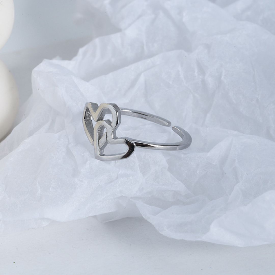 楽天市場】指輪 フリーサイズ ハートリング ハート リング シルバー