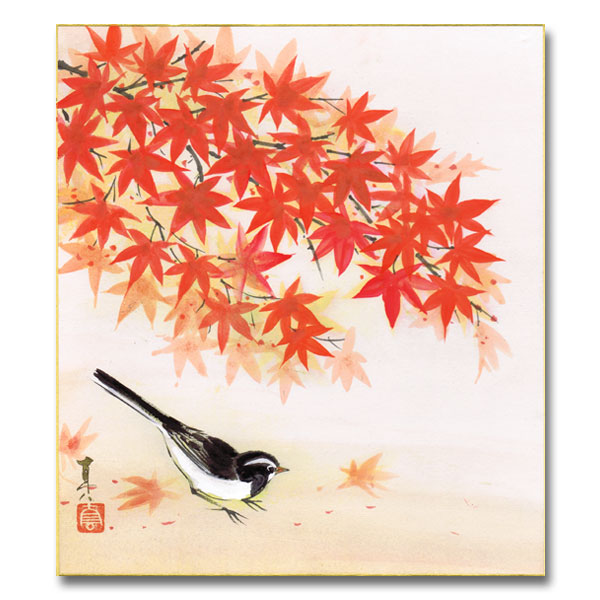楽天市場】色紙松田真秋 色紙絵 絵画 紅葉 10P01Oct16 : 絵と額縁 京都・巧