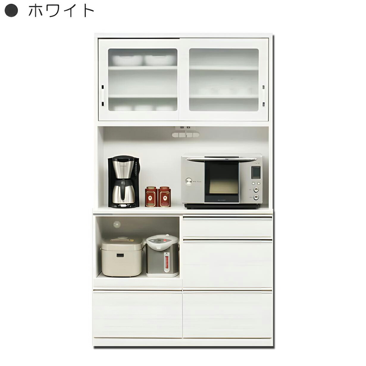 楽天市場】食器棚 レンジ台 キッチンボード 幅120cm 120cm幅 レンジ