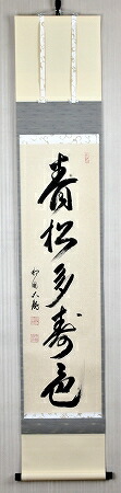 楽天市場】茶道具 掛軸 一行書「青松多寿色」（せいしょう じゅしょく