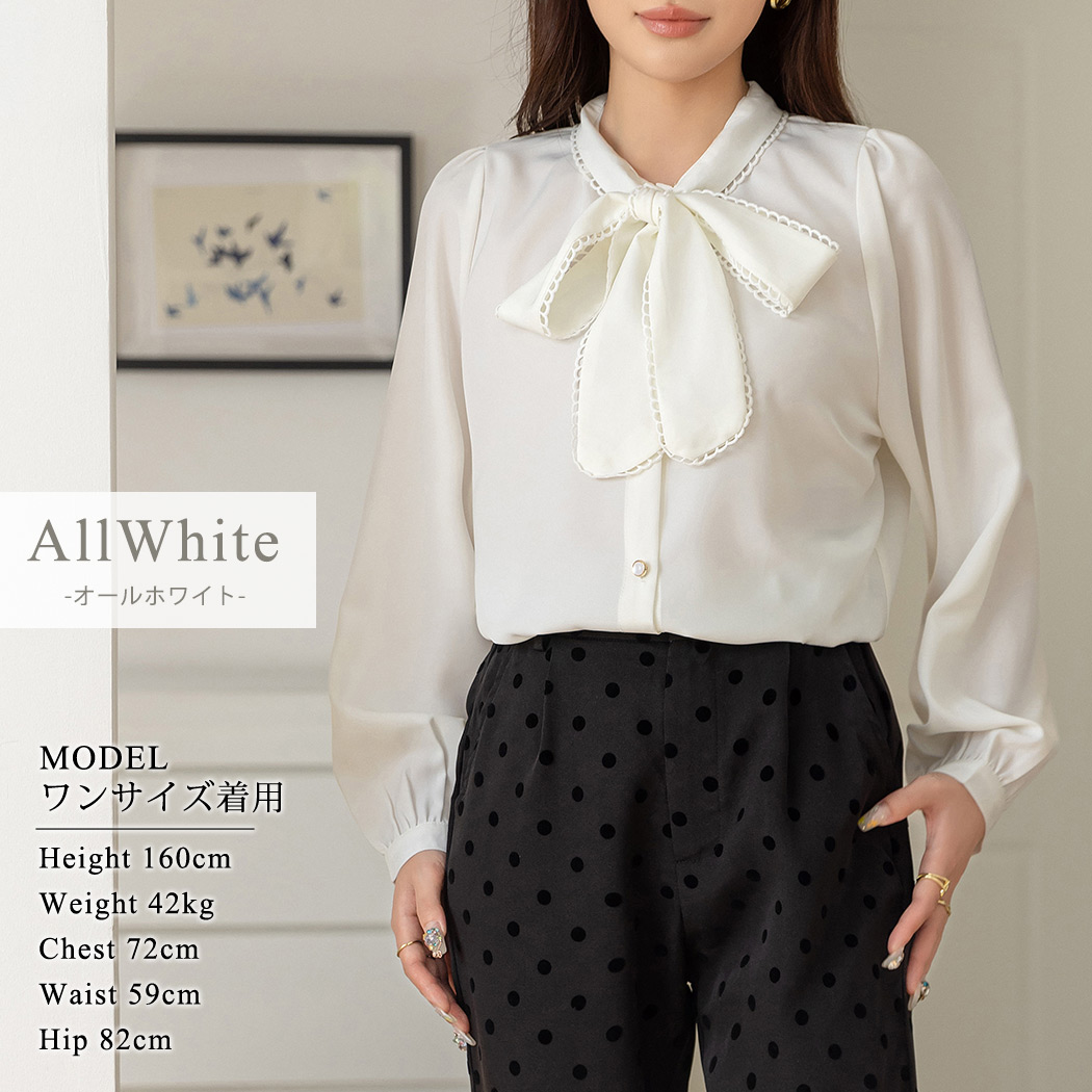 楽天市場】＼9％OFFクーポン／ボウタイ リボン ブラウス レディース