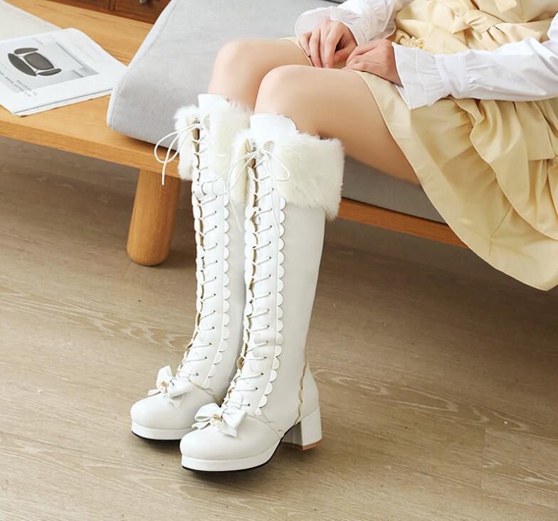 楽天市場】ブーツ レディース ロングブーツ レース 秋冬 森ガール