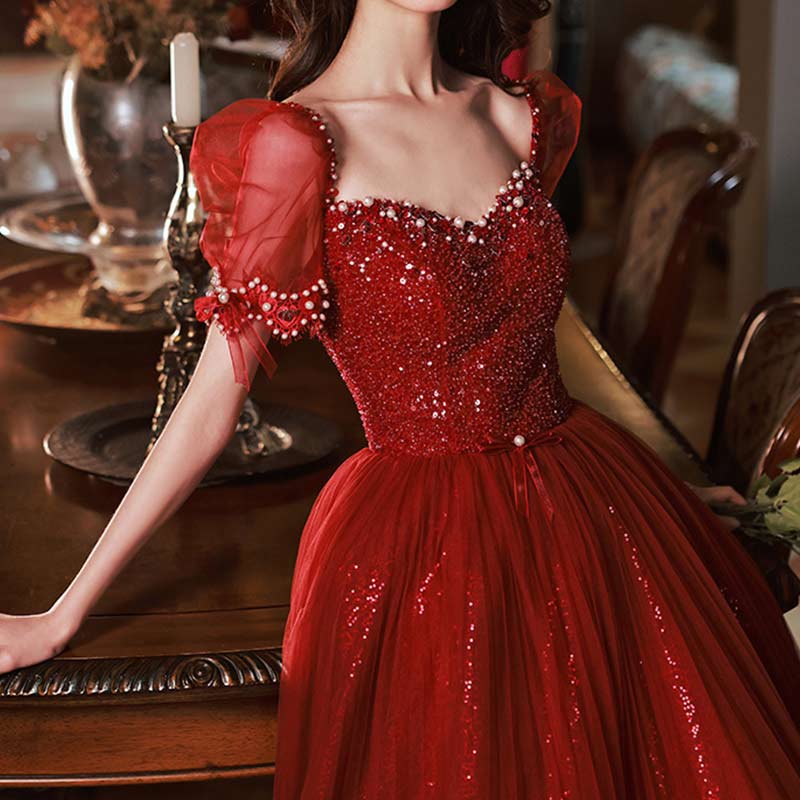 楽天市場】ゲストドレス ビーズ パール 結婚式ドレス 二次会ドレス