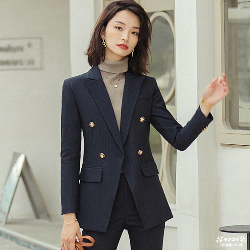 楽天市場】パンツスーツ レディース 大きいサイズ ストライプ スーツ