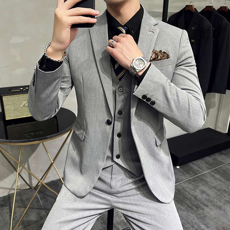 楽天市場】メンズスーツ 紳士服 ライトグレー 無地 セットアップ