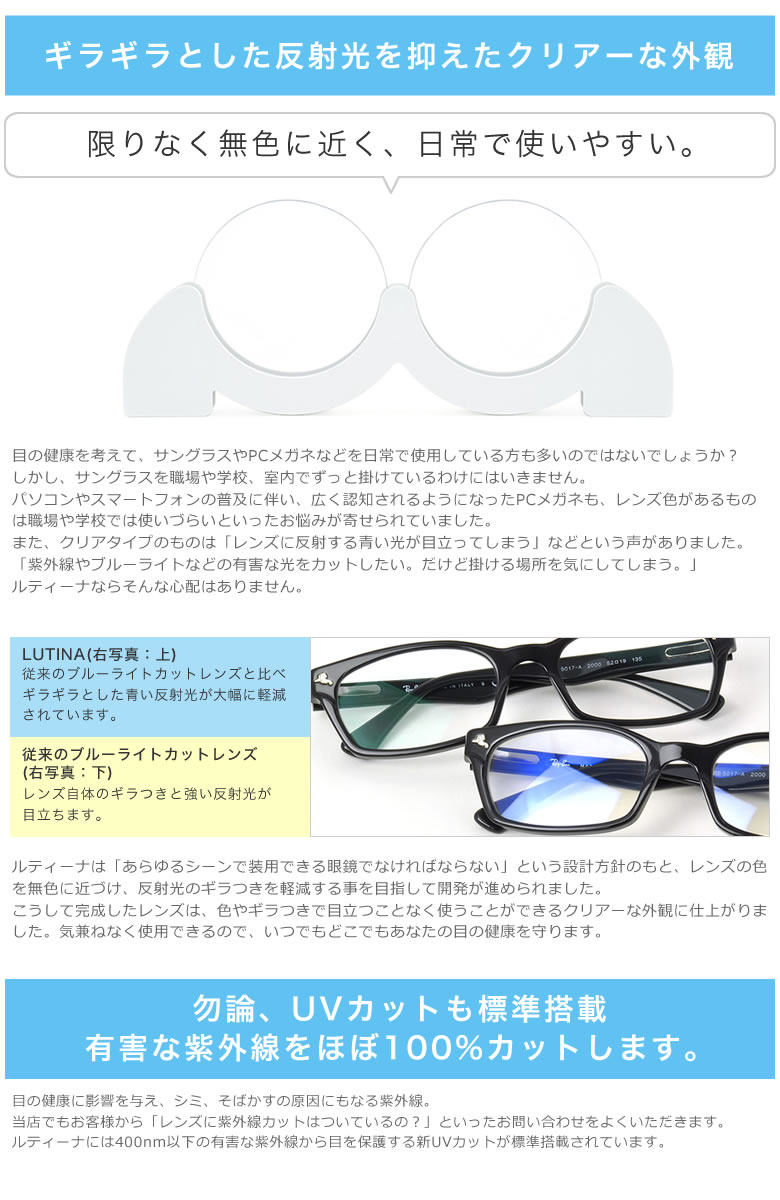 楽天市場】LUTINA UX AS TOKAI 東海光学 度付き ブルーライトカット