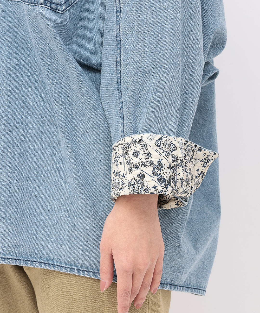 楽天市場】デザインステッチライトデニムドルマンシャツ ／ デニム