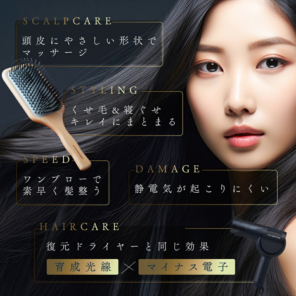 楽天市場】正規代理店 ルーヴルドー パドルブラシ くし マイナス電子