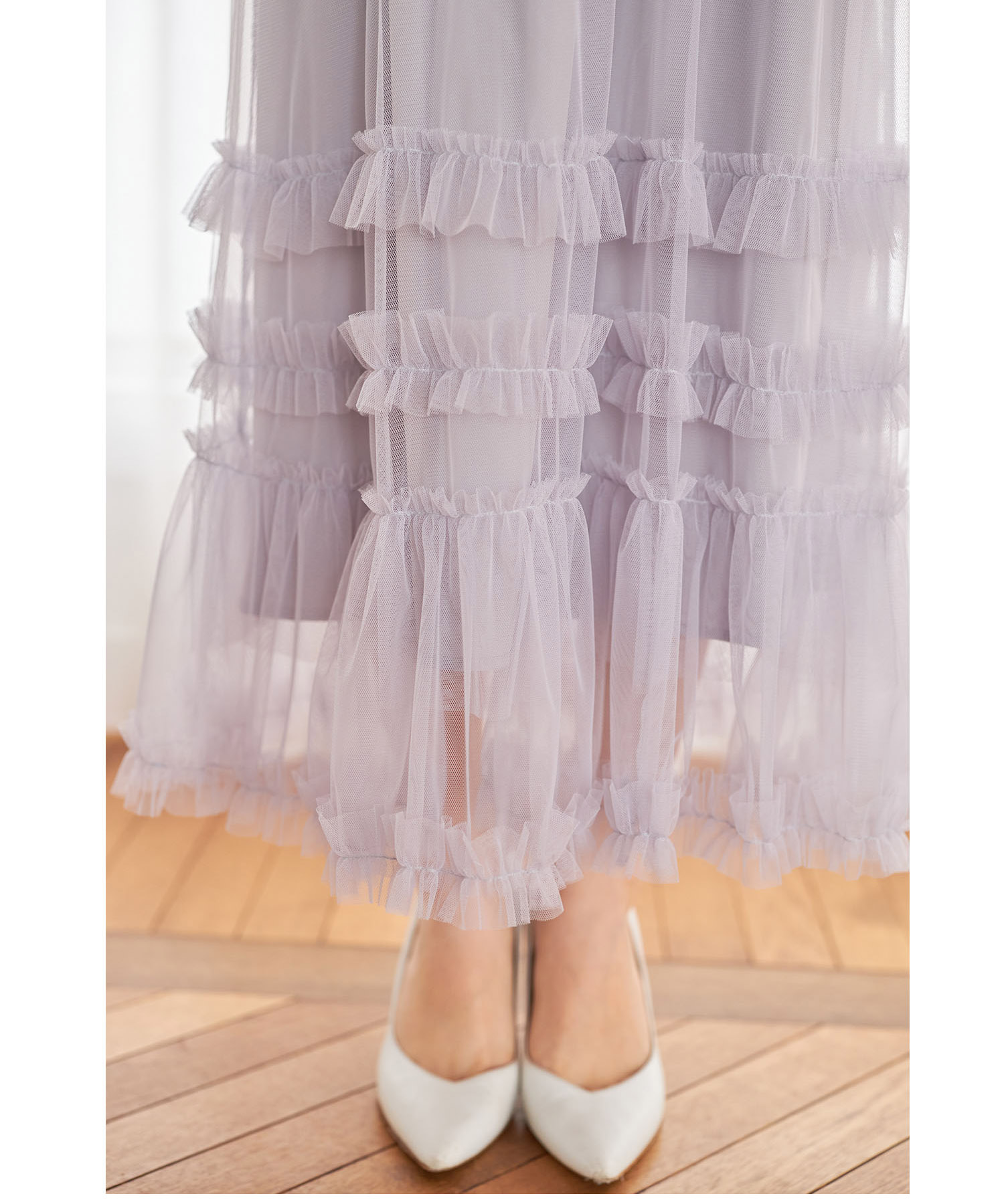 楽天市場】チュールフリルフレアスカート【solivine ソリヴィン】tocco