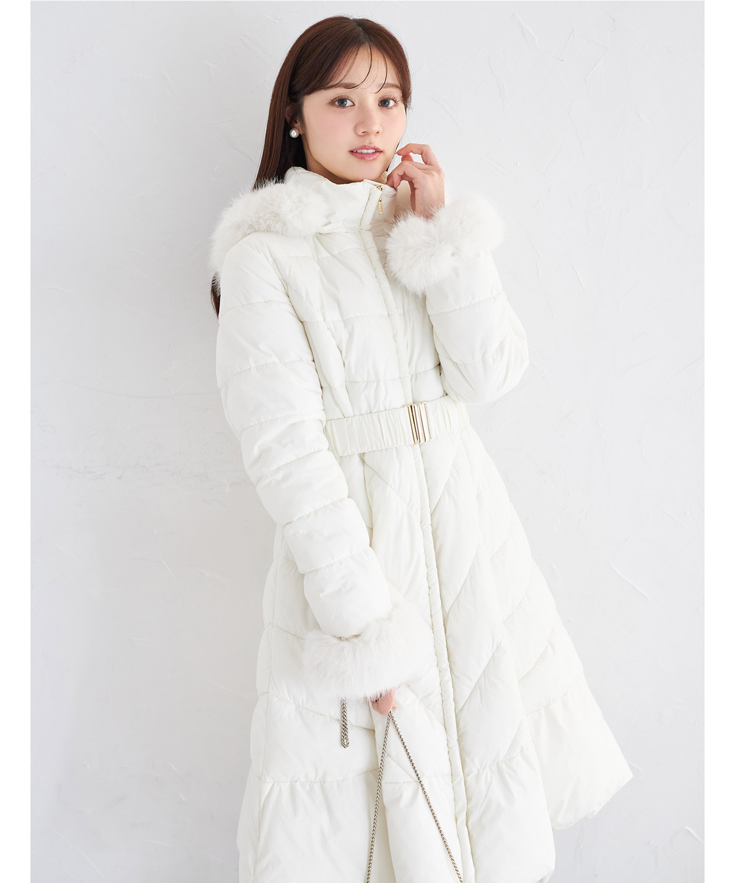 楽天市場】取り外し可能なファー＆ベルト付きフィット＆フレア