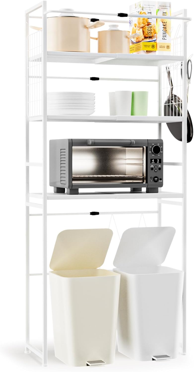 楽天市場】LORAK ゴミ箱上ラック キッチン棚 左右上下の幅が調整可能