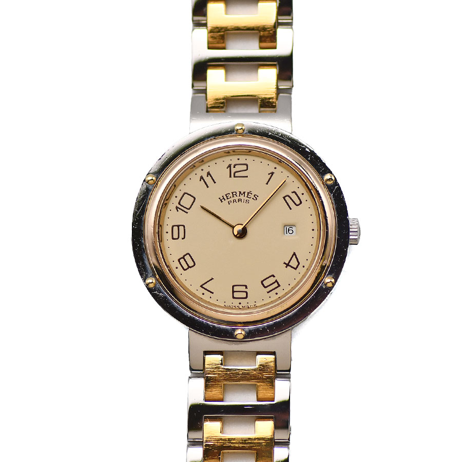 楽天市場】エルメス HERMES クリッパー コンビ 30MM クォーツ SS/GP