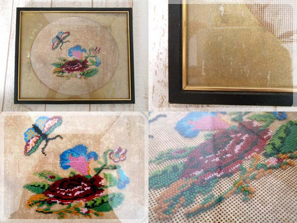 楽天市場】アンティーク 額絵 ビーズ刺繍 ハンドメイド ヴィンテージ
