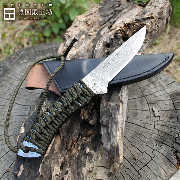 楽天市場】積層麹塵拵え アウトドアナイフ 和式刃物 3寸 ダマスカス15