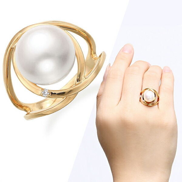 楽天市場】K18イエローゴールド淡水パールリング（11mm） : ジュエリー