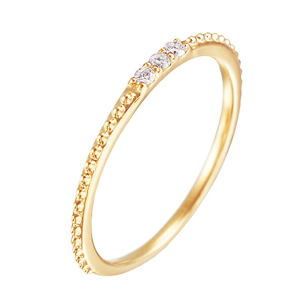 楽天市場】K10イエローゴールドダイヤモンドリング（ピンキーリング