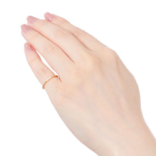 楽天市場】K10イエローゴールドダイヤモンドリング（ピンキーリング