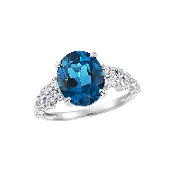 楽天市場】K10ホワイトゴールドロンドンブルートパーズリング