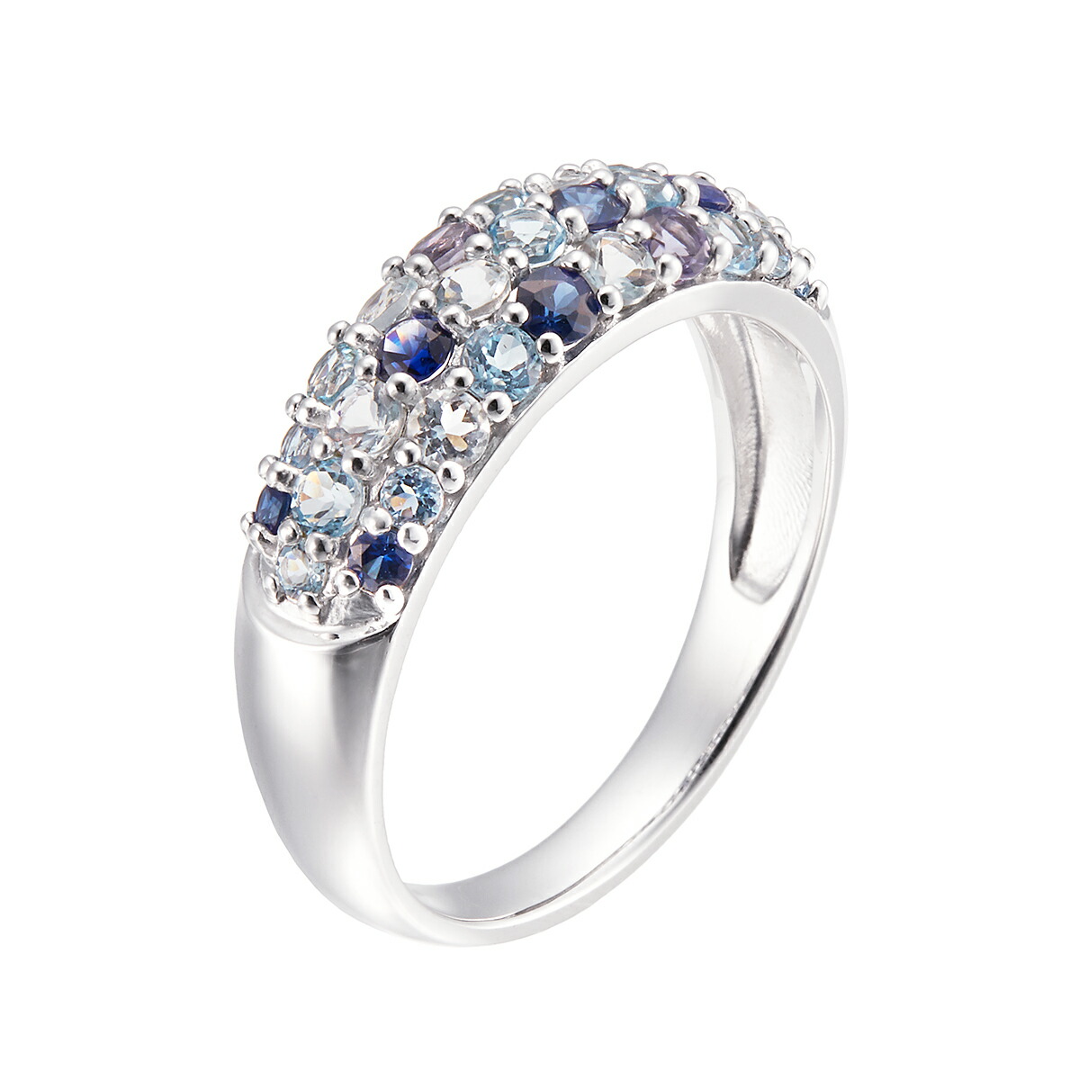 楽天市場】K10ホワイトゴールドマルチストーンリング : ジュエリーツツミ