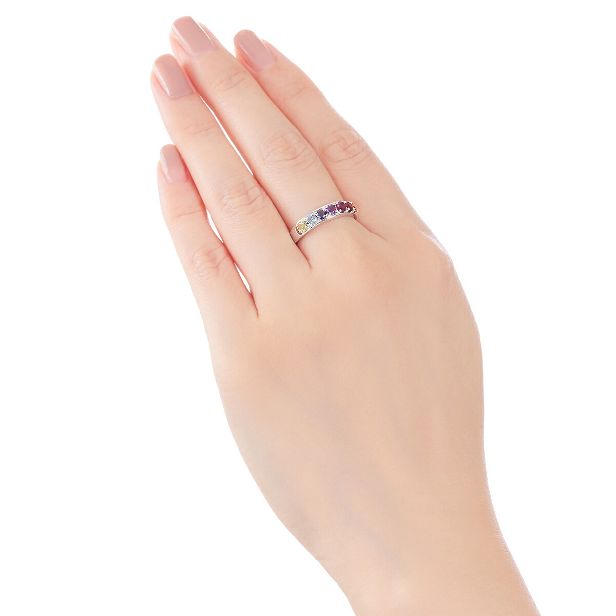 楽天市場】K10ホワイトゴールドマルチストーンリング : ジュエリーツツミ