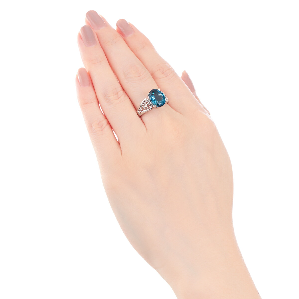 楽天市場】K10ホワイトゴールドロンドンブルートパーズリング