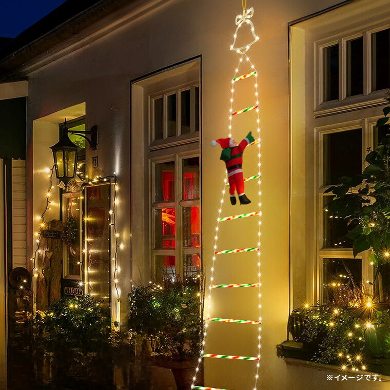 楽天市場】ソーラー イルミネーション はしごサンタ クリスマス飾り