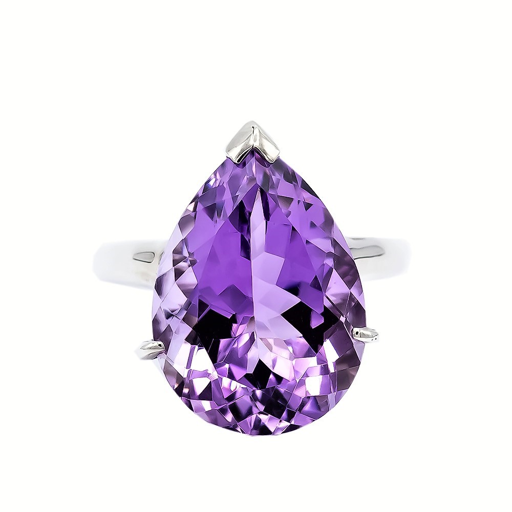 楽天市場】ローズアメジスト ペアシェイプ リング 10ct pt100 : ubazakura