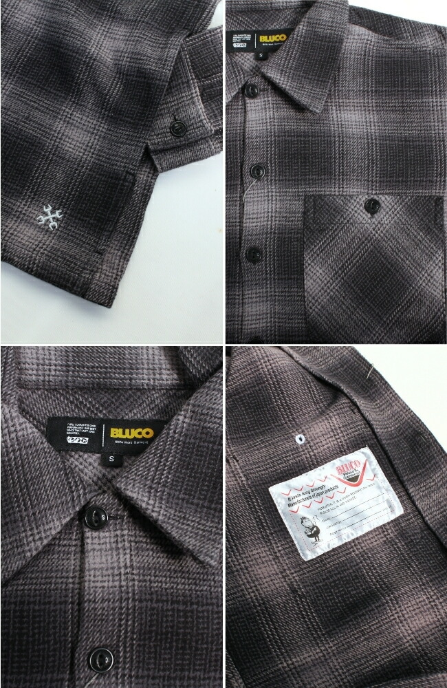 楽天市場】セール BLUCO ブルコ ネルシャツ オンブレチェック メンズ