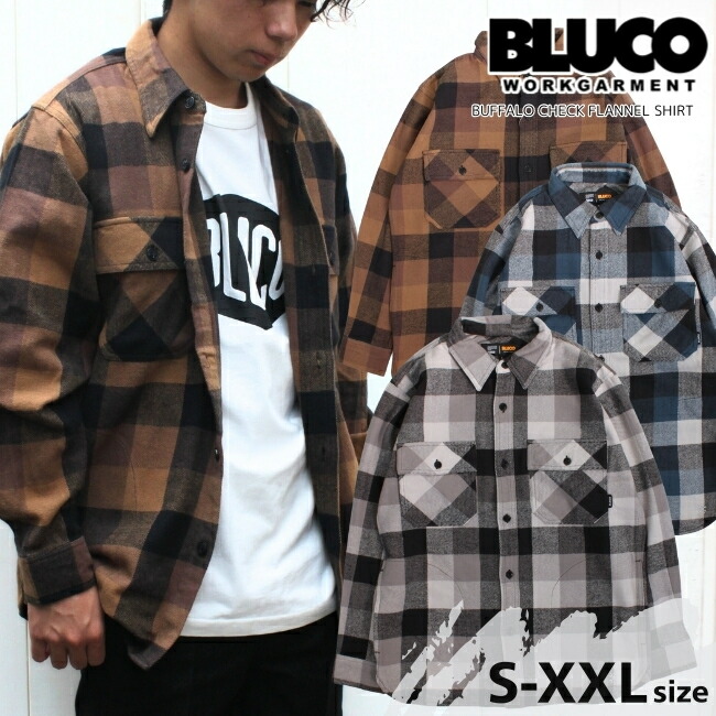 楽天市場】スーパーセール BLUCO ブルコ ネルシャツ バッファロー