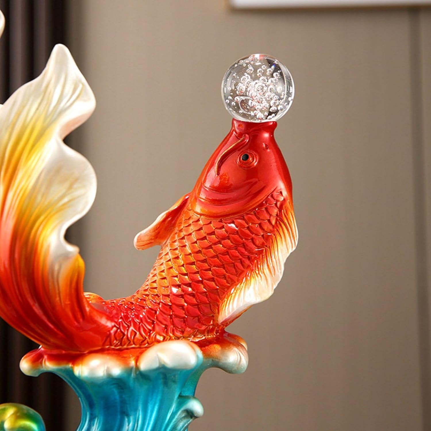 楽天市場】風水 鯉 置物 水晶玉 金運アップ 開運 商売繁盛 縁起物